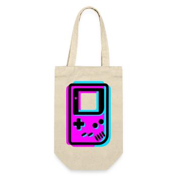 Retro Handheld Konsole Glitch - Geschenkbeutel für Flaschen - Natur - Vorne