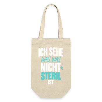 ZFA Hygieneblick ICH SEHE WAS WAS NICHT STERIL IST - Geschenkbeutel für Flaschen - Natur - Vorne