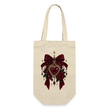 Gothic Heart Dark Romance - Geschenkbeutel für Flaschen - Natur - Vorne