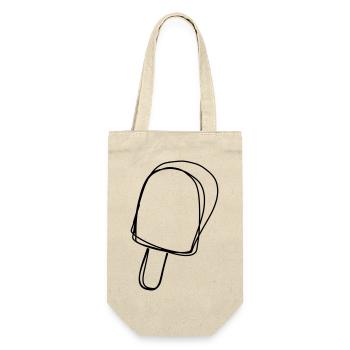 Stieleis handgezeichnet - Geschenkbeutel für Flaschen - Natur - Vorne