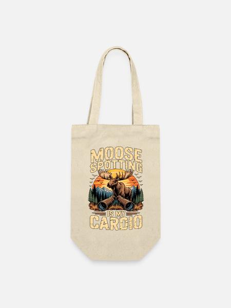 Vintage Moose Spotting Is My Cardio - Geschenkbeutel für Flaschen - Natur