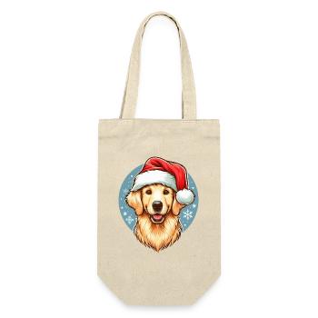 Cute Golden Retriever Santa Claus - Gift Bag for Bottles - nature - Front