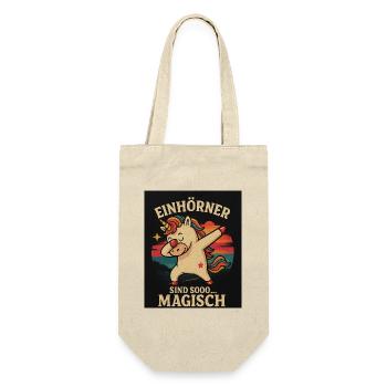 Einhörer Magischer Dabbing-Unicorn - Geschenkbeutel für Flaschen - Natur - Vorne