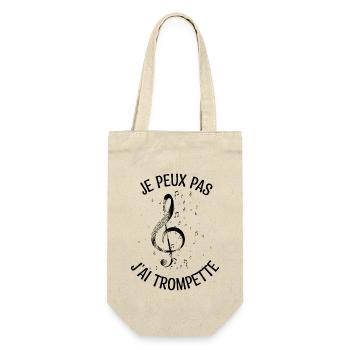 Je peux j'ai trompette. Cadeau Trompette Jazz. - Sac à bouteille - nature - Devant
