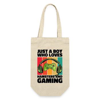 Gamer und Hamster: Videospiele und unendliche Energie - Geschenkbeutel für Flaschen - Natur - Vorne