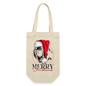 Santa GIANT SCHNAUZER Merry Christmas Wilsigns - Gift Bag for Bottles - nature - Front