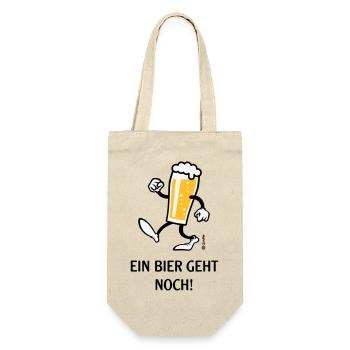 XEin Bier Geht Noch! (Bierchen / Cartoon / Lustig) - Geschenkbeutel für Flaschen - Natur - Vorne