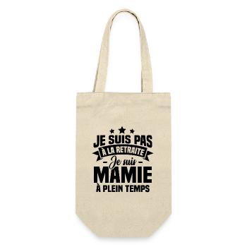 Pas à la Retraite je suis mamie à plein temps - Sac à bouteille - nature - Devant