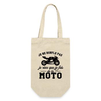 Je ne ronfle pas je rêve que je fais de la moto - Sac à bouteille - nature - Devant