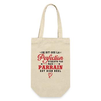 On dit que la perfection n'existe pas mais parrain - Sac à bouteille - nature - Devant