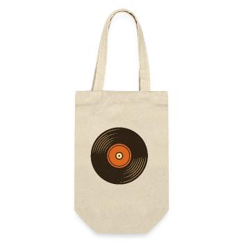 Retro Turntable Design - Gift Bag for Bottles - nature - Front