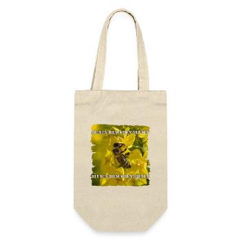 Bienen und Blüten sind miteinander verbunden - Geschenkbeutel für Flaschen - Natur - Vorne