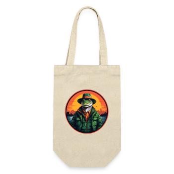 Colorful Alligator Crocodile with Sunglasses and Hat - Gift Bag for Bottles - nature - Front