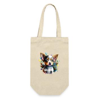 Chihuahua mit einer lebhaften und energischen Persönlichkeit - Geschenkbeutel für Flaschen - Natur - Vorne