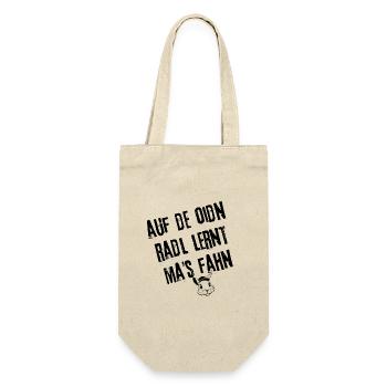 OidnRadlFahrn | Redewendung - Geschenkbeutel für Flaschen - Natur - Vorne