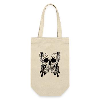 Skull Butterfly - Geschenkbeutel für Flaschen - Natur - Vorne