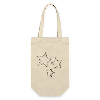 ETOILE. STAR. ETOILES. FÊTE. ANNIVERSAIRE. NOËL - Sac à bouteille - nature - Devant