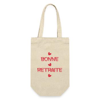 RETRAITE. RETRAITE. RETRAITEE. SENIOR. MAMIE. PAPY - Sac à bouteille - nature - Devant