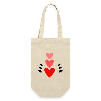 MUTTERTAG. SCHÖNEN MUTTERTAG. MAMA. ICH LIEBE DICH - Geschenkbeutel für Flaschen - Natur - Vorne