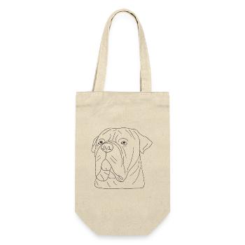 Bullmastiff - Geschenkbeutel für Flaschen - Natur - Vorne
