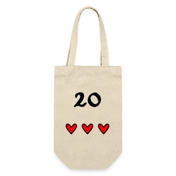 20 JAHRE. 20-jähriges JUBILÄUM. JUBILÄUM 20 JAHRE. - Geschenkbeutel für Flaschen - Natur - Vorne