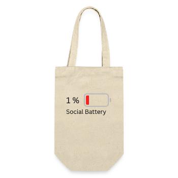 Social Battery 1 helles Shirt - Geschenkbeutel für Flaschen - Natur - Vorne