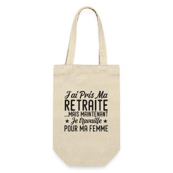 I retired, I work for my wife - Gift Bag for Bottles - nature - Front