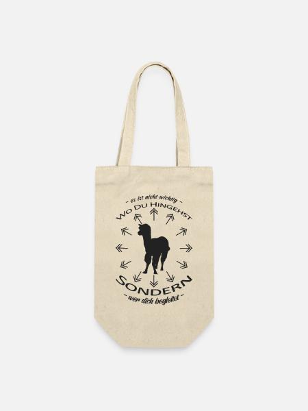 Wandern Spruch Wanderung Alpaka Team - Geschenkbeutel für Flaschen - Natur