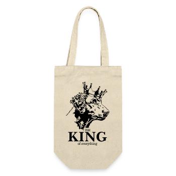 Curly Coated Retriever King everything Wilsigns - Geschenkbeutel für Flaschen - Natur - Vorne