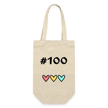 100. 100 JAHRE. 100-JÄHRIGES JUBILÄUM. 100. GEBURTSTAG - Geschenkbeutel für Flaschen - Natur - Vorne