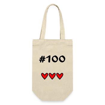 100. 100 JAHRE. 100-JÄHRIGES JUBILÄUM. 100. GEBURTSTAG - Geschenkbeutel für Flaschen - Natur - Vorne