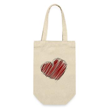 HEART. HEARTS. SAINT VALENTINE. LOVE. LOVE. CHRISTMAS - Gift Bag for Bottles - nature - Front