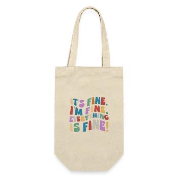 It's Fine I'm Fine Everything Is Fine Retro Wavy - Gift Bag for Bottles - nature - Front