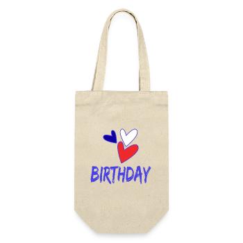 JAHRESTAG. ALLES GUTE ZUM GEBURTSTAG. ALLES GUTE ZUM GEBURTSTAG. - Geschenkbeutel für Flaschen - Natur - Vorne