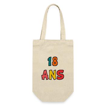 18. 18 ANS. 18e ANNIVERSAIRE. ANNIVERSAIRE 18 ANS. - Sac à bouteille - nature - Devant
