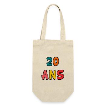 20. 20 ANS. 20e ANNIVERSAIRE. ANNIVERSAIRE 20 ANS. - Sac à bouteille - nature - Devant