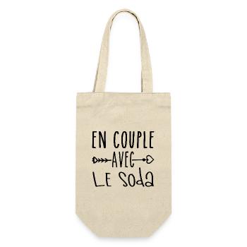 Paare mit Soda, Soda Fans Geschenk - Geschenkbeutel für Flaschen - Natur - Vorne