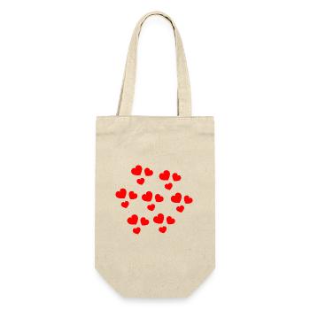 HEART. HEARTS. HEART. KISS. SMACK. KISSES. - Gift Bag for Bottles - nature - Front