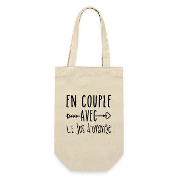 Couples with Orange Juice, Orange Juice Fans - Gift Bag for Bottles - nature - Front