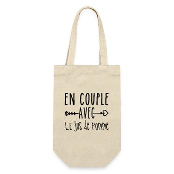 Couples with Apple Juice, Apple Juice Fans - Gift Bag for Bottles - nature - Front
