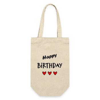 JOYEUX ANNIVERSAIRE. HAPPY BIRTHDAY. ANNIVERSAIRE. - Sac à bouteille - nature - Devant