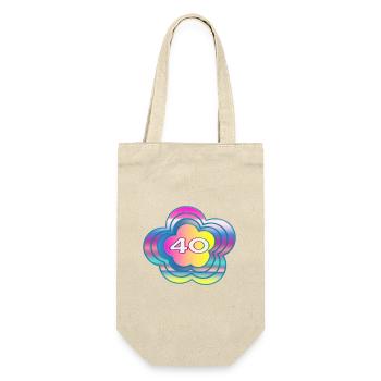 40 YEARS. 40th ANNIVERSARY. BIRTHDAY 40 YEARS. 40 - Gift Bag for Bottles - nature - Front