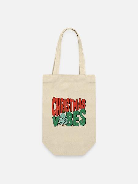 Christmas vibes - Geschenkbeutel für Flaschen - Natur
