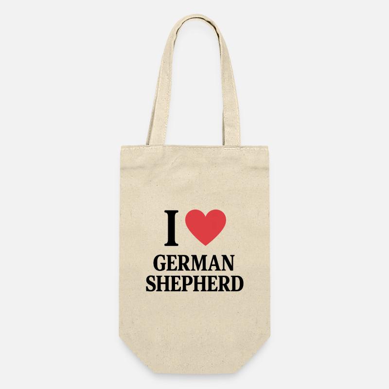 I ❤️ GERMAN SHEPHERD - Gift Bag for Bottles - nature