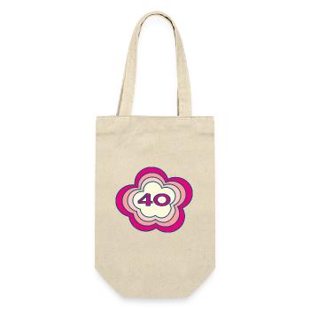 40. 40 YEARS. 40th ANNIVERSARY. BIRTHDAY 40 YEARS. - Gift Bag for Bottles - nature - Front