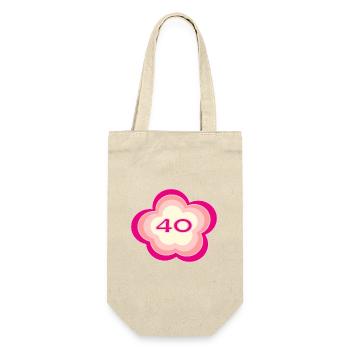 40 YEARS. 40th ANNIVERSARY. BIRTHDAY 40 YEARS. 40 - Gift Bag for Bottles - nature - Front