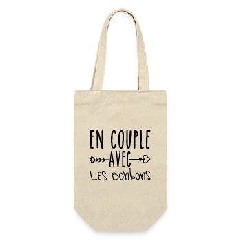 Couples with Candy, Gift Candy Fans - Gift Bag for Bottles - nature - Front