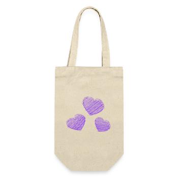 HERZ. HERZ. HEILIGER VALENTINSTAG. LIEBE. LIEBE. HERZ - Geschenkbeutel für Flaschen - Natur - Vorne