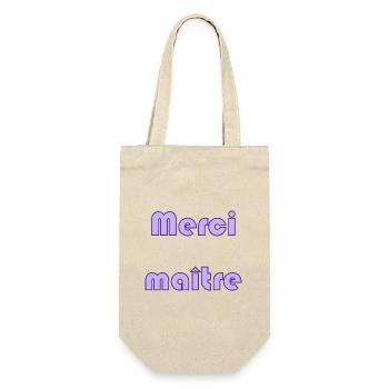 MAÎTRE. MERCI. MERCI MAÎTRE. MAITRE. CADEAU MAÎTRE - Sac à bouteille - nature - Devant