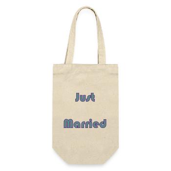 ICH HABE GERADE GEHEIRATET. Junggesellinnenabschied. HEILIGER VALENTINSTAG. PAAR. HERZ - Geschenkbeutel für Flaschen - Natur - Vorne